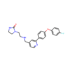O=C1NCCN1CCNCc1ccnc(-c2ccc(Oc3ccc(F)cc3)cc2)c1 ZINC000114592479