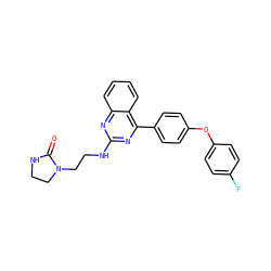 O=C1NCCN1CCNc1nc(-c2ccc(Oc3ccc(F)cc3)cc2)c2ccccc2n1 ZINC000115760141