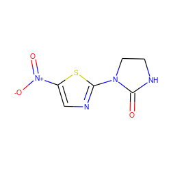 O=C1NCCN1c1ncc([N+](=O)[O-])s1 ZINC000003875416