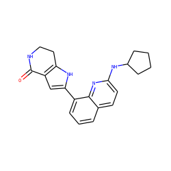 O=C1NCCc2[nH]c(-c3cccc4ccc(NC5CCCC5)nc34)cc21 ZINC000222434190