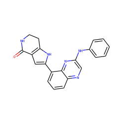 O=C1NCCc2[nH]c(-c3cccc4ncc(Nc5ccccc5)nc34)cc21 ZINC000222403833