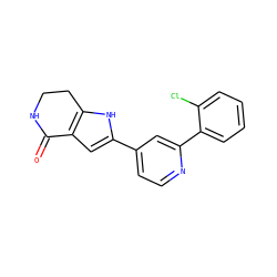 O=C1NCCc2[nH]c(-c3ccnc(-c4ccccc4Cl)c3)cc21 ZINC000028645452