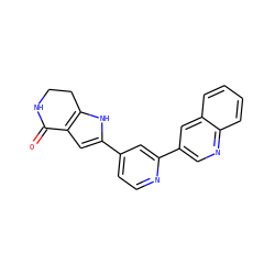 O=C1NCCc2[nH]c(-c3ccnc(-c4cnc5ccccc5c4)c3)cc21 ZINC000016052855