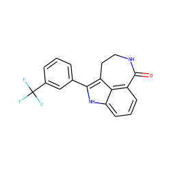 O=C1NCCc2c(-c3cccc(C(F)(F)F)c3)[nH]c3cccc1c23 ZINC000013491952