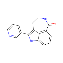 O=C1NCCc2c(-c3cccnc3)[nH]c3cccc1c23 ZINC000013491957