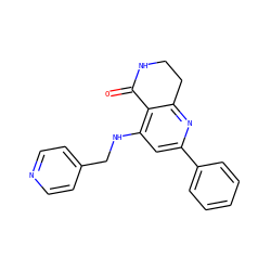 O=C1NCCc2nc(-c3ccccc3)cc(NCc3ccncc3)c21 ZINC000116989644
