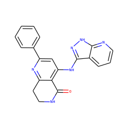 O=C1NCCc2nc(-c3ccccc3)cc(Nc3n[nH]c4ncccc34)c21 ZINC000116989642