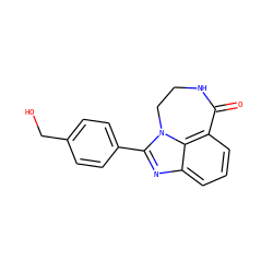 O=C1NCCn2c(-c3ccc(CO)cc3)nc3cccc1c32 ZINC000013492942