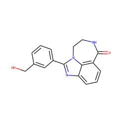 O=C1NCCn2c(-c3cccc(CO)c3)nc3cccc1c32 ZINC000013492941
