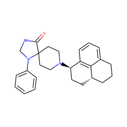 O=C1NCN(c2ccccc2)C12CCN([C@@H]1CC[C@H]3CCCc4cccc1c43)CC2 ZINC000014977274