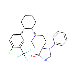 O=C1NCN(c2ccccc2)C12CCN([C@H]1CCCC[C@H]1c1ccc(Cl)c(C(F)(F)F)c1)CC2 ZINC000028566877