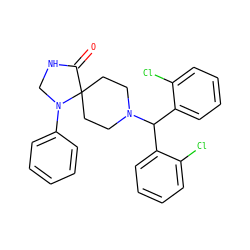 O=C1NCN(c2ccccc2)C12CCN(C(c1ccccc1Cl)c1ccccc1Cl)CC2 ZINC000028886191