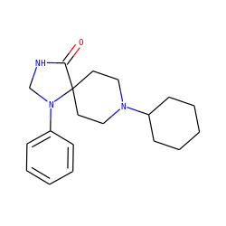 O=C1NCN(c2ccccc2)C12CCN(C1CCCCC1)CC2 ZINC000027899333