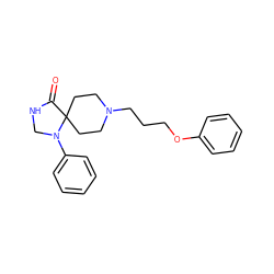 O=C1NCN(c2ccccc2)C12CCN(CCCOc1ccccc1)CC2 ZINC000013832622