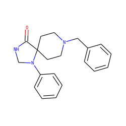 O=C1NCN(c2ccccc2)C12CCN(Cc1ccccc1)CC2 ZINC000001699052