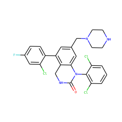 O=C1NCc2c(-c3ccc(F)cc3Cl)cc(CN3CCNCC3)cc2N1c1c(Cl)cccc1Cl ZINC000022926588