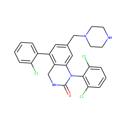O=C1NCc2c(-c3ccccc3Cl)cc(CN3CCNCC3)cc2N1c1c(Cl)cccc1Cl ZINC000022926583