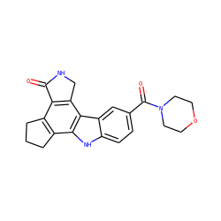 O=C1NCc2c1c1c(c3[nH]c4ccc(C(=O)N5CCOCC5)cc4c23)CCC1 ZINC000028569546