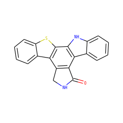 O=C1NCc2c1c1c3ccccc3[nH]c1c1sc3ccccc3c21 ZINC000014954811