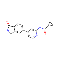 O=C1NCc2cc(-c3ccnc(NC(=O)C4CC4)c3)ccc21 ZINC000299871146