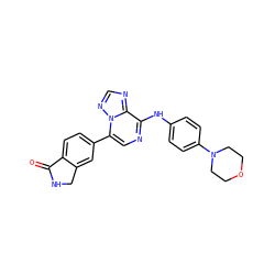 O=C1NCc2cc(-c3cnc(Nc4ccc(N5CCOCC5)cc4)c4ncnn34)ccc21 ZINC000073294157