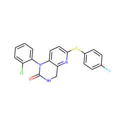 O=C1NCc2nc(Sc3ccc(F)cc3)ccc2N1c1ccccc1Cl ZINC000027316772