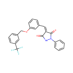 O=C1NN(c2ccccc2)C(=O)/C1=C/c1cccc(OCc2cccc(C(F)(F)F)c2)c1 ZINC000040413504