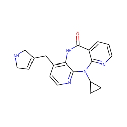 O=C1Nc2c(CC3=CCNC3)ccnc2N(C2CC2)c2ncccc21 ZINC000005933753