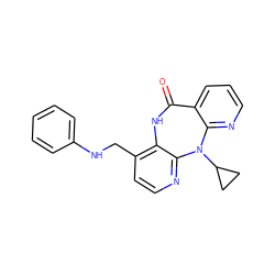 O=C1Nc2c(CNc3ccccc3)ccnc2N(C2CC2)c2ncccc21 ZINC000005939081