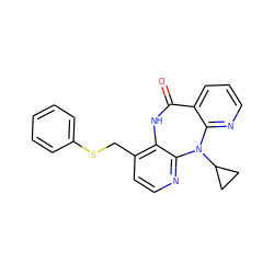 O=C1Nc2c(CSc3ccccc3)ccnc2N(C2CC2)c2ncccc21 ZINC000005939153