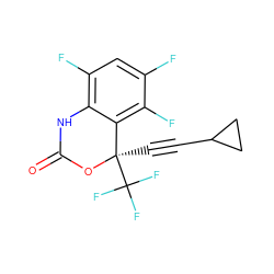 O=C1Nc2c(F)cc(F)c(F)c2[C@@](C#CC2CC2)(C(F)(F)F)O1 ZINC000006524298