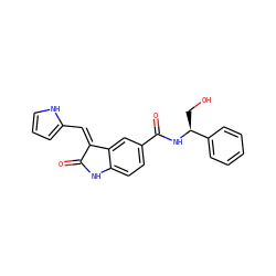 O=C1Nc2ccc(C(=O)N[C@@H](CO)c3ccccc3)cc2/C1=C/c1ccc[nH]1 ZINC001772579890