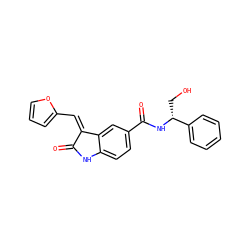 O=C1Nc2ccc(C(=O)N[C@H](CO)c3ccccc3)cc2/C1=C/c1ccco1 ZINC001772655083