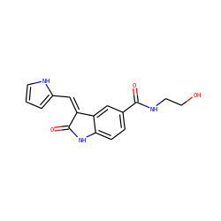 O=C1Nc2ccc(C(=O)NCCO)cc2/C1=C/c1ccc[nH]1 ZINC001772640766