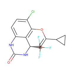 O=C1Nc2ccc(Cl)c3c2[C@](C(F)(F)F)(C=C(C2CC2)O3)N1 ZINC000006525339