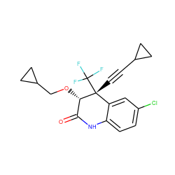 O=C1Nc2ccc(Cl)cc2[C@@](C#CC2CC2)(C(F)(F)F)[C@H]1OCC1CC1 ZINC000006567424