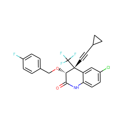 O=C1Nc2ccc(Cl)cc2[C@@](C#CC2CC2)(C(F)(F)F)[C@H]1OCc1ccc(F)cc1 ZINC000014943999