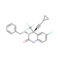 O=C1Nc2ccc(Cl)cc2[C@@](C#CC2CC2)(C(F)(F)F)[C@H]1OCc1ccccc1 ZINC000014944011