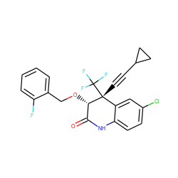 O=C1Nc2ccc(Cl)cc2[C@@](C#CC2CC2)(C(F)(F)F)[C@H]1OCc1ccccc1F ZINC000014943995