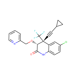 O=C1Nc2ccc(Cl)cc2[C@@](C#CC2CC2)(C(F)(F)F)[C@H]1OCc1ccccn1 ZINC000014943990
