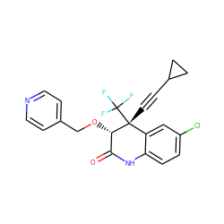 O=C1Nc2ccc(Cl)cc2[C@@](C#CC2CC2)(C(F)(F)F)[C@H]1OCc1ccncc1 ZINC000014943993