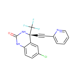 O=C1Nc2ccc(Cl)cc2[C@@](C#Cc2ccccn2)(C(F)(F)F)N1 ZINC000005940571