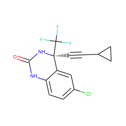 O=C1Nc2ccc(Cl)cc2[C@](C#CC2CC2)(C(F)(F)F)N1 ZINC000000008600
