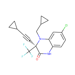 O=C1Nc2ccc(Cl)cc2N(CC2CC2)[C@]1(C#CC1CC1)C(F)(F)F ZINC000002008762