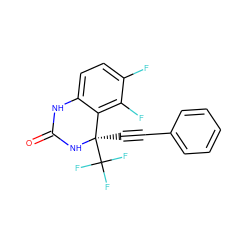 O=C1Nc2ccc(F)c(F)c2[C@@](C#Cc2ccccc2)(C(F)(F)F)N1 ZINC000006578453