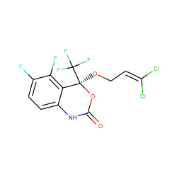 O=C1Nc2ccc(F)c(F)c2[C@@](OCC=C(Cl)Cl)(C(F)(F)F)O1 ZINC000006525018