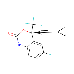 O=C1Nc2ccc(F)cc2[C@@](C#CC2CC2)(C(F)(F)F)O1 ZINC000006567495