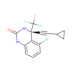 O=C1Nc2cccc(Cl)c2[C@@](C#CC2CC2)(C(F)(F)F)N1 ZINC000006567289