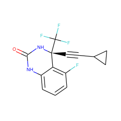 O=C1Nc2cccc(F)c2[C@@](C#CC2CC2)(C(F)(F)F)N1 ZINC000006567297