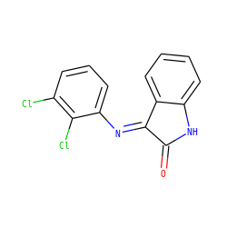 O=C1Nc2ccccc2/C1=N\c1cccc(Cl)c1Cl ZINC000013902723
